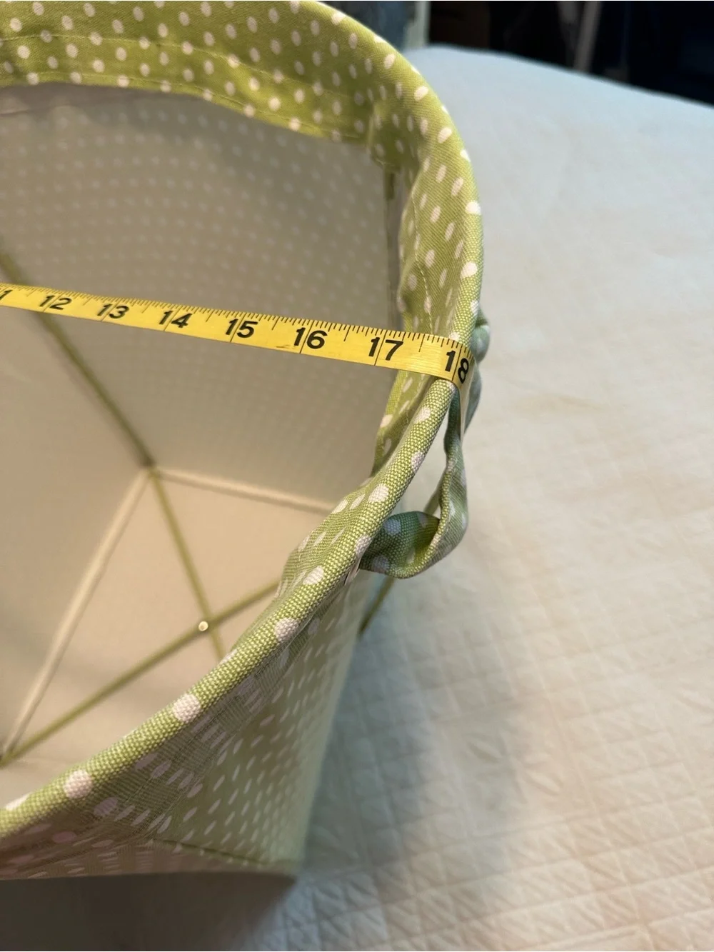 Pottery Barn Kids | Green Polka Dot Fabric Storage Bin